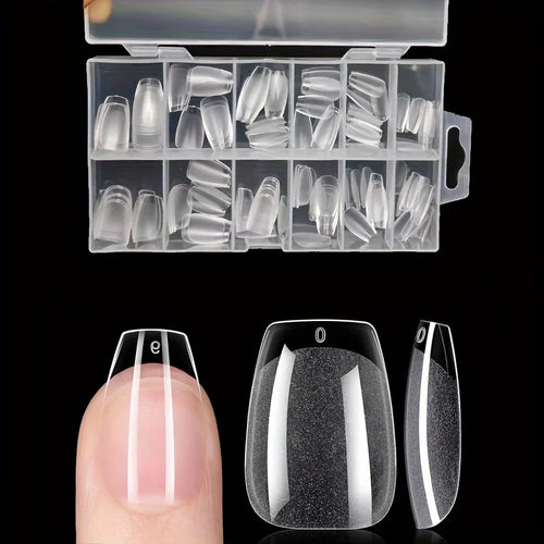 120 Pcs Full Cover Press On Nail Tips Stiletto Almond Square Coffin French False Fake Soak Off Gel Nail Extension Tips