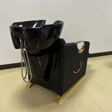 Beauty Hair Salon Shampoo Bed Ceramic Wash Basin Shampoo Beds Barber Shop Furniture Shampoo Chair Bed