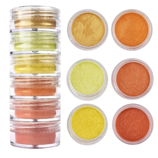 6 Colours/Set Mica Powder for Nail Art